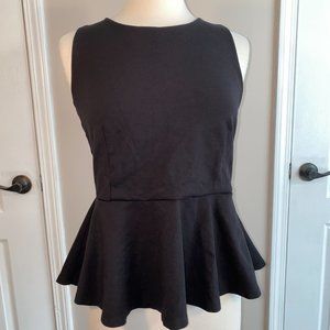 - Philosophy peplum skirted knit top M black EUC